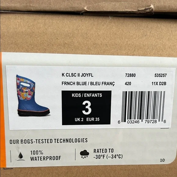Bogs Kids Boots with Blue and Multicolor Design - Picture 2 of 2